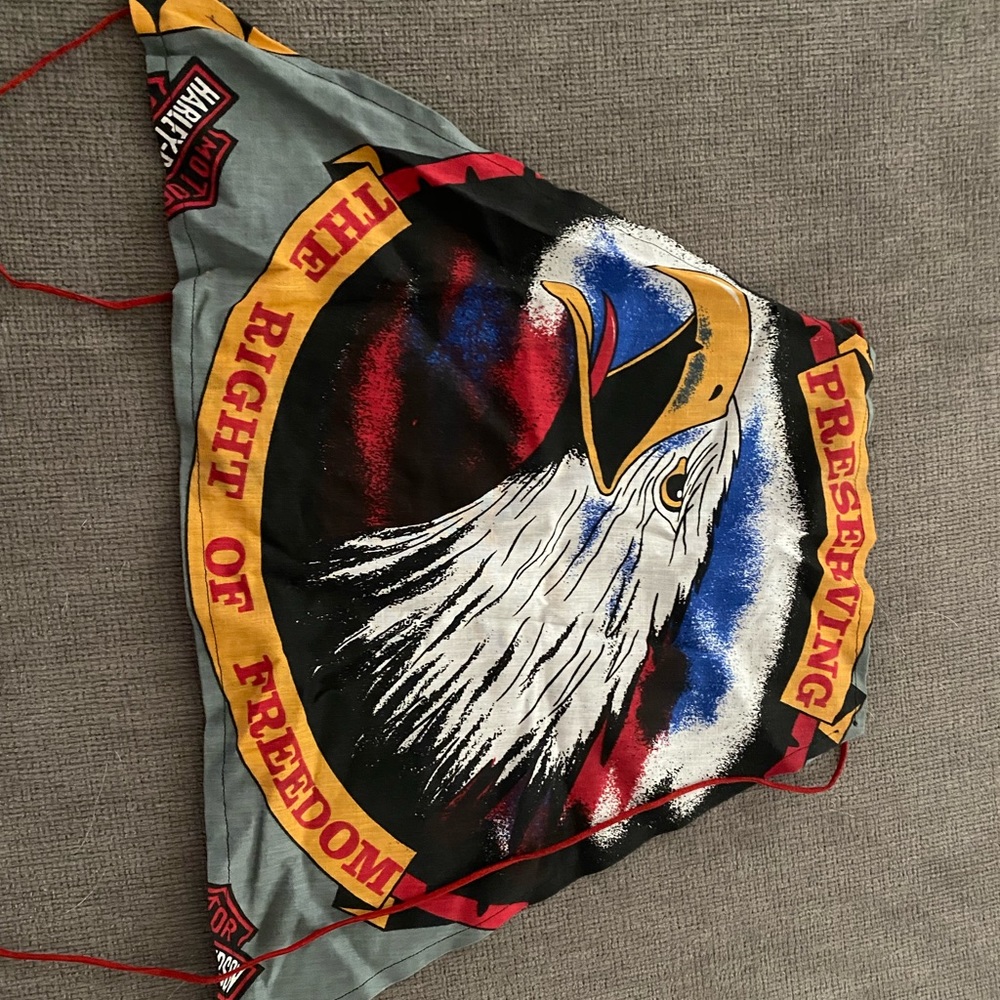 Harley Davidson Reworked Drawstring Crop Top - Picture 3 of 4